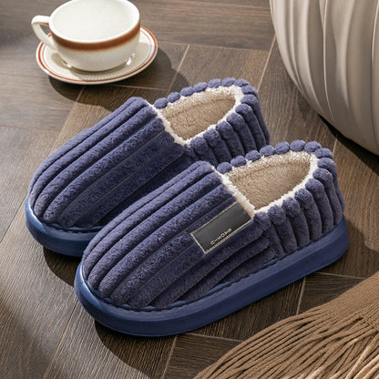 Plus Size Winter Plush Slippers - Navy Blue - EU48-49(US13-14) - image 12