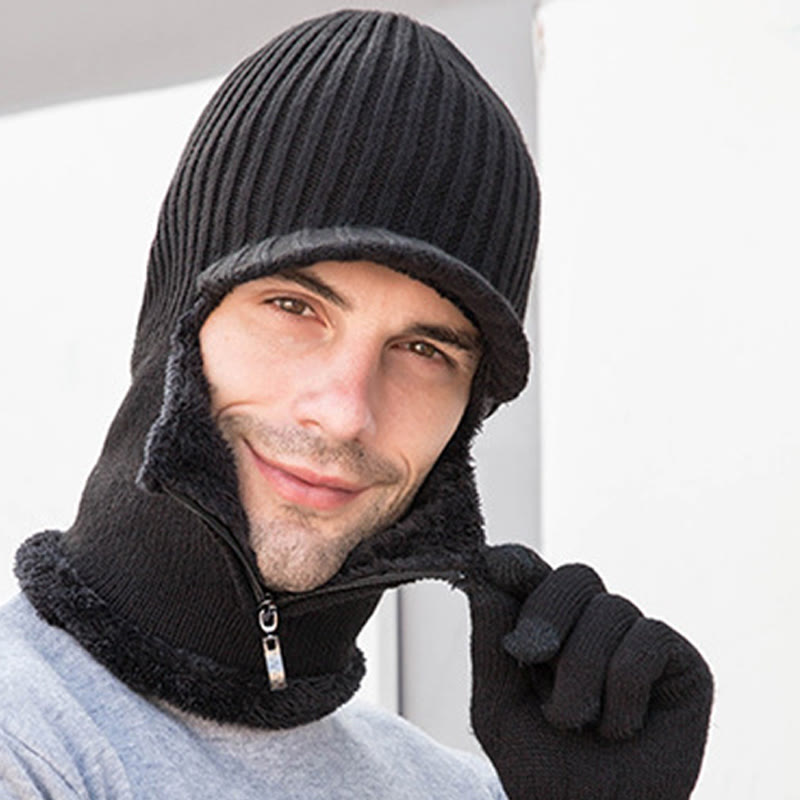 Zipper Beanie Gloves 2 In 1 Set - image 4
