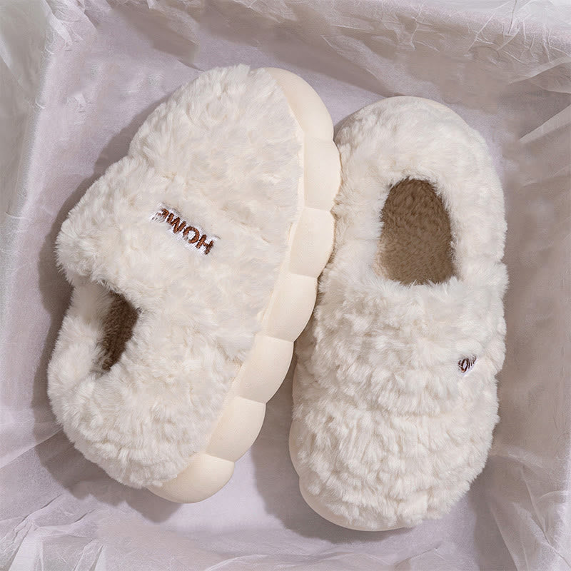 Plus Size Solid Color Thick Sole Slippers - White - EU43-44(US9-10) - image 9