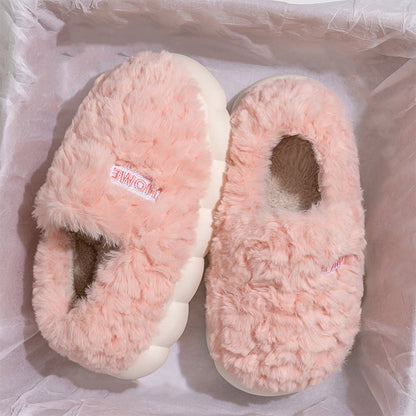 Plus Size Solid Color Thick Sole Slippers - Pink - EU43-44(US9-10) - image 7