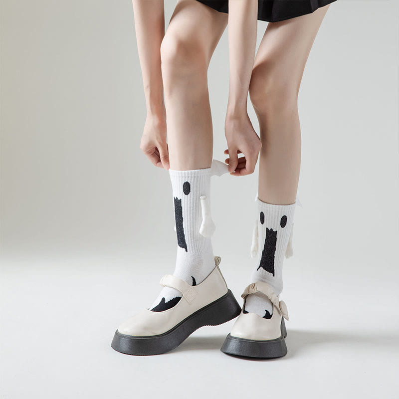 Plus Size Ghost Magnetic Attraction Quarter Socks(2 Pairs)