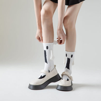 Plus Size Ghost Magnetic Attraction Quarter Socks(2 Pairs)
