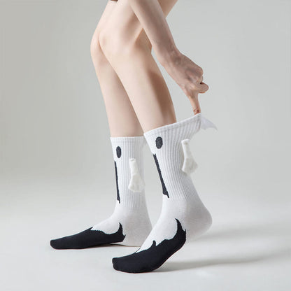 Plus Size Ghost Magnetic Attraction Quarter Socks(2 Pairs)