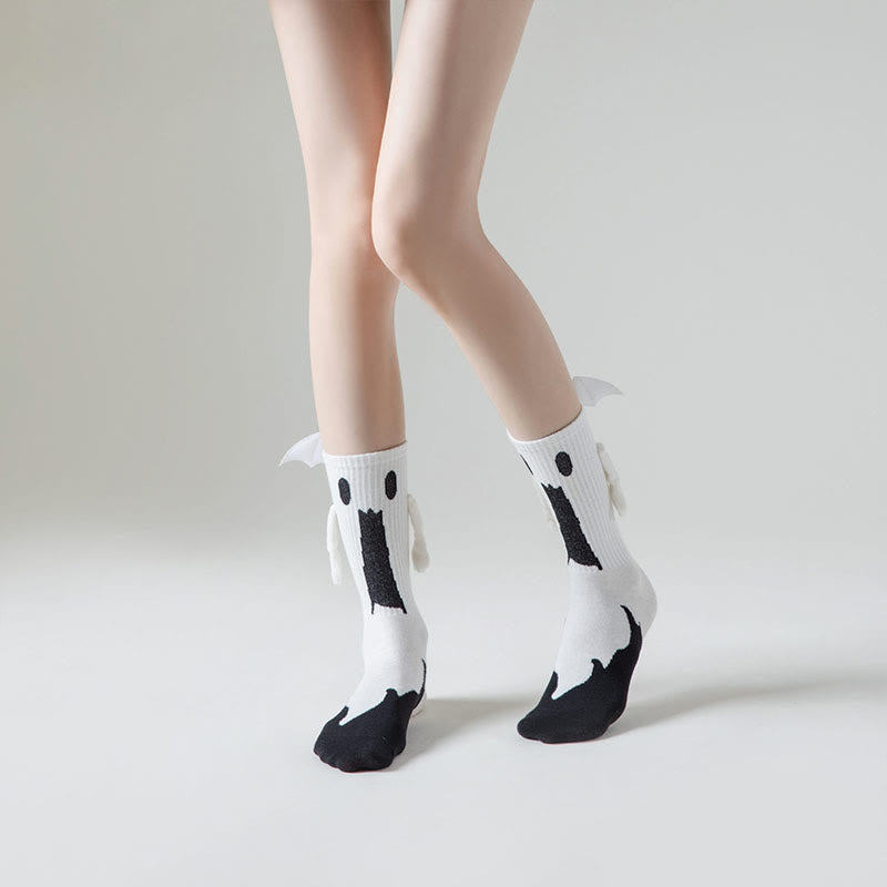 Plus Size Ghost Magnetic Attraction Quarter Socks(2 Pairs)