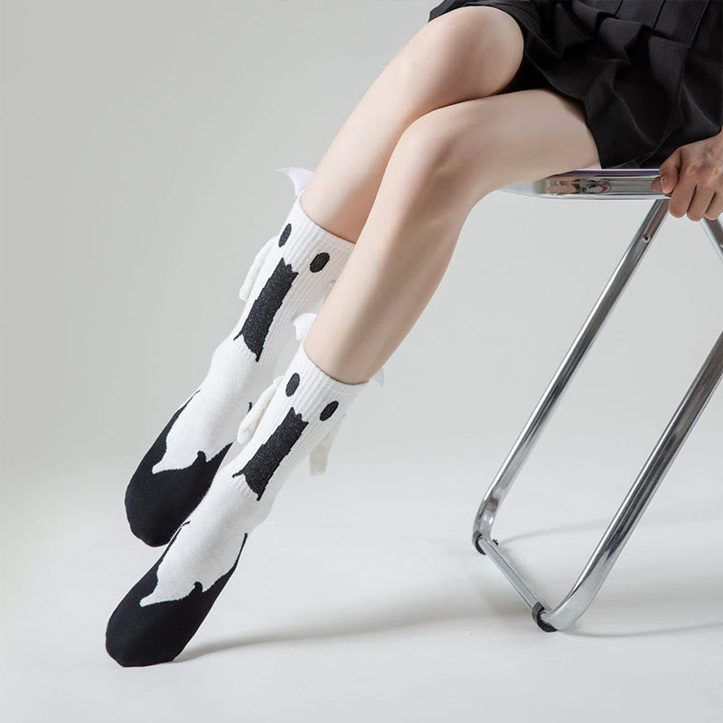 Plus Size Ghost Magnetic Attraction Quarter Socks(2 Pairs)