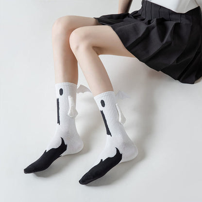Plus Size Ghost Magnetic Attraction Quarter Socks(2 Pairs)