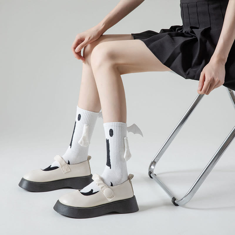 Plus Size Ghost Magnetic Attraction Quarter Socks(2 Pairs)