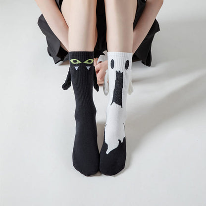 Plus Size Ghost Magnetic Attraction Quarter Socks(2 Pairs)