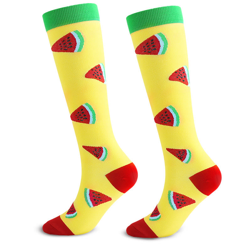 Animal Fruit Knee High Compression Socks(6 Pairs) - image 4