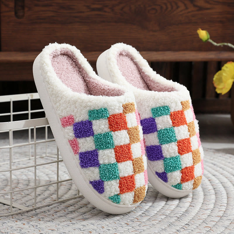 Plus Size Colorful Lattice Slippers - image 1
