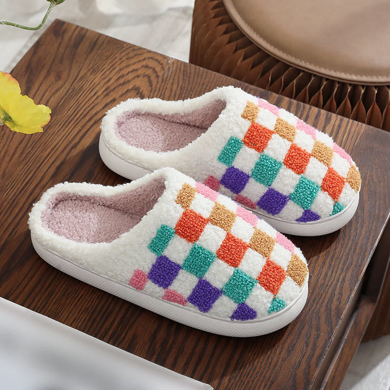 Plus Size Colorful Lattice Slippers - image 3
