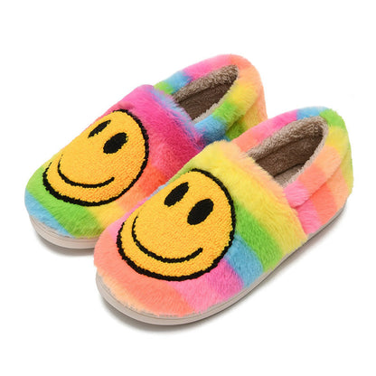 Plus Size Colorful Smiley Face Slippers - Rainbow - EU50-51(US15-16) - image 2