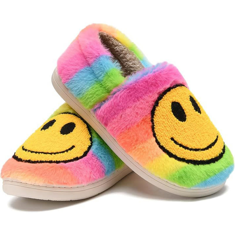 Plus Size Colorful Smiley Face Slippers - image 0
