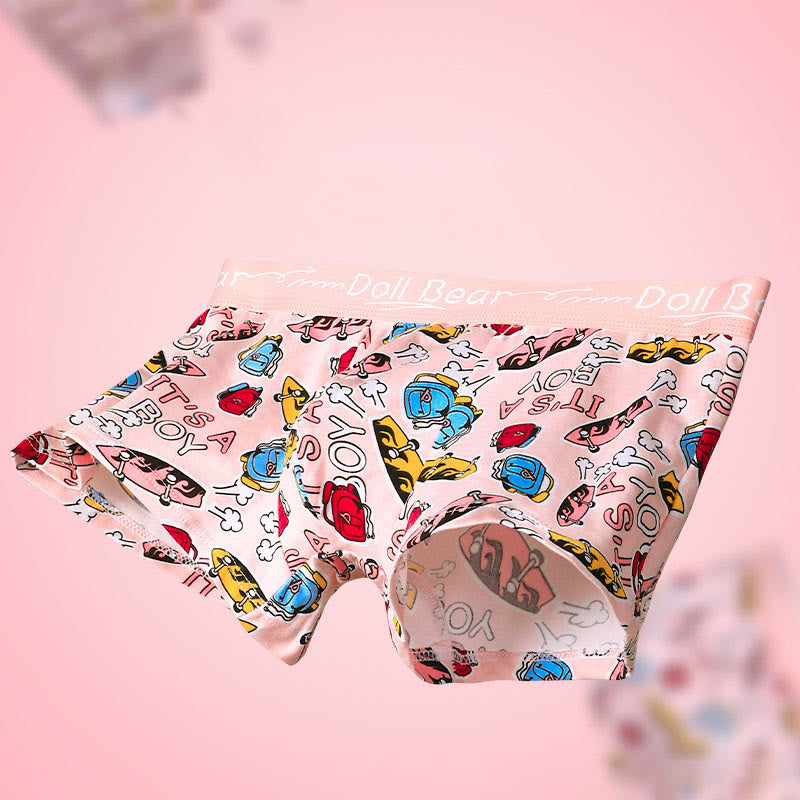 Plus Size Pink Series Boxer Briefs(4 Packs)