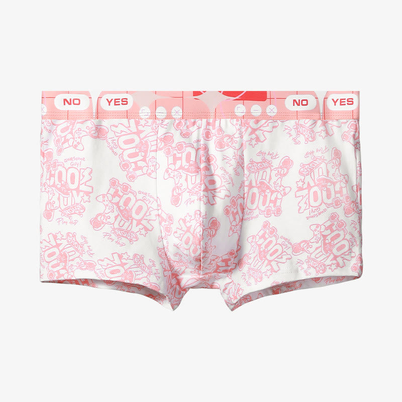 Plus Size Pink Series Boxer Briefs(4 Packs) - C - 4XL - image 7