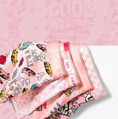 Plus Size Pink Series Boxer Briefs(4 Packs)