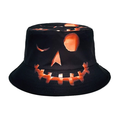 Plus Size Halloween Pumpkin Bucket Hat - Black - One Size - image 0