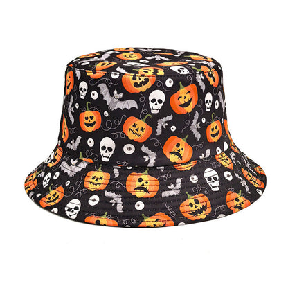 Plus Size Scary Jack-O'-Lantern Bucket Hat - Black - One Size - image 0