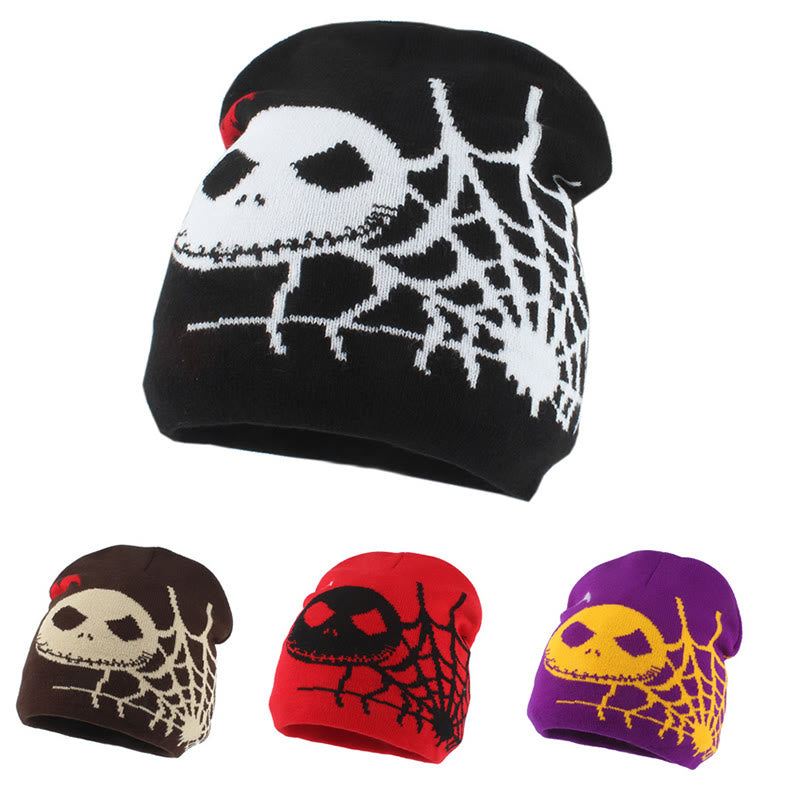 Plus Size Ghost Face Spider Web Beanie - image 0