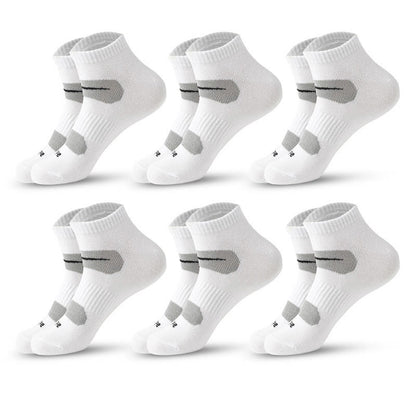 Cycling Quarter Compression Socks(6 Pairs) - White - EU39-45(US6-11) - image 2
