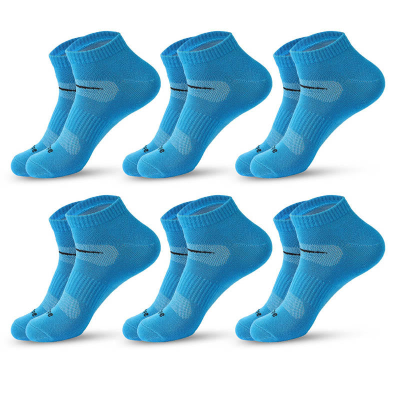 Cycling Quarter Compression Socks(6 Pairs) - Blue - EU39-45(US6-11) - image 1