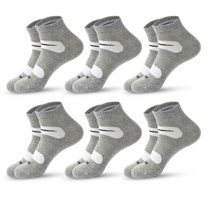 Cycling Quarter Compression Socks(6 Pairs) - Light Gray - EU39-45(US6-11) - image 5