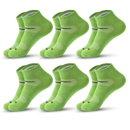 Cycling Quarter Compression Socks(6 Pairs) - Green - EU39-45(US6-11) - image 4