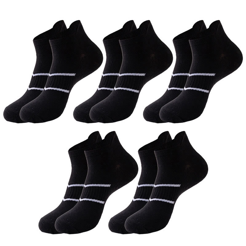 Two Bars Quarter Compression Socks(10 Pairs) - Black - EU39-45(US6-11) - image 14