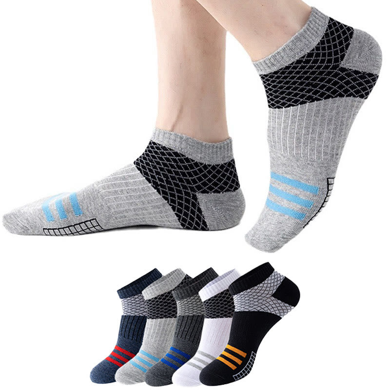 Grid Stripes Ankle Compression Socks(10 Pairs) - image 3