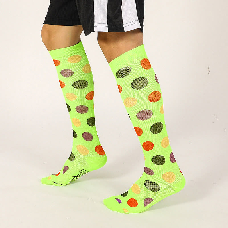 Rainbow Dots Knee High Socks(7 Pairs)