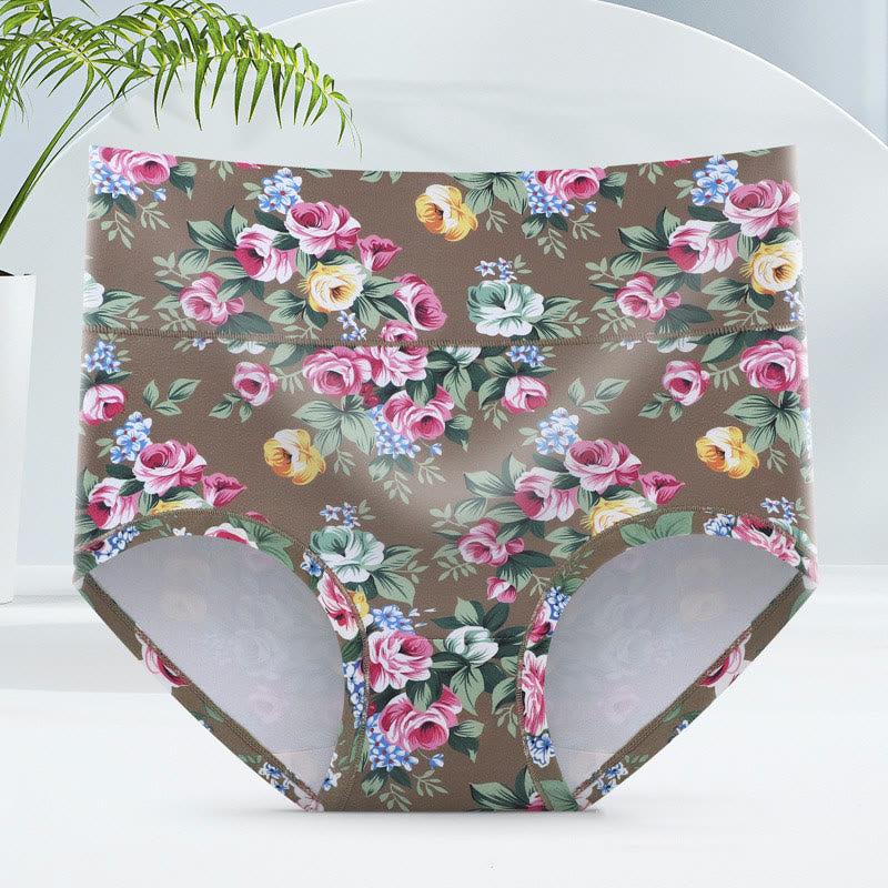 Soft Floral Panty(5 Packs) - Khaki - 6XL - image 11