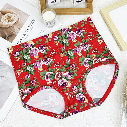 Soft Floral Panty(5 Packs) - Red - 6XL - image 12