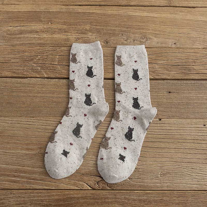 Striped Color Block Quarter Socks(4 Pairs) - Beige - EU36-40(US3-7) - image 11