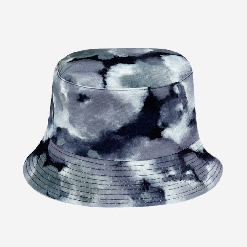 Plus Size Blue Purple Tie Dye Bucket Hat