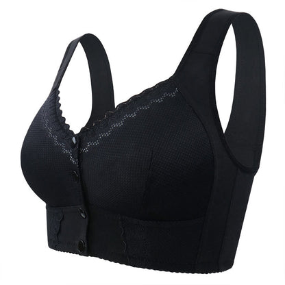 Lace Vest Style Wireless Bra - Black - 58 - F - image 4