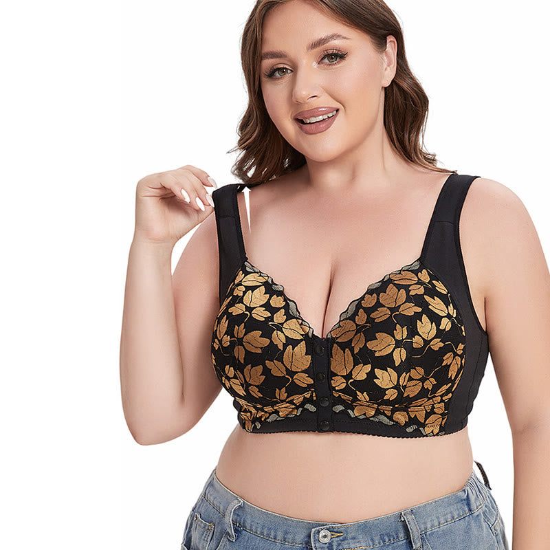 Lace Front Buckle Wireless Bra - image 2
