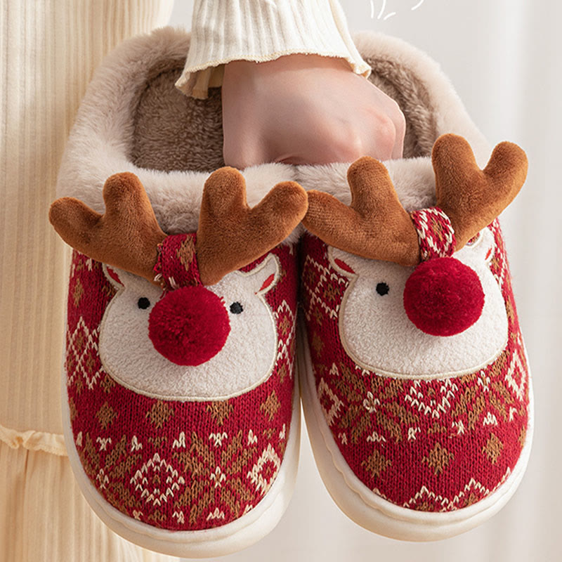 Plus Size Christmas Elk Slippers - image 3