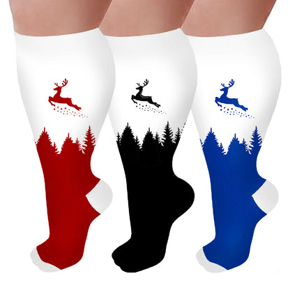 Plus Size Elk Compression Socks - image 0