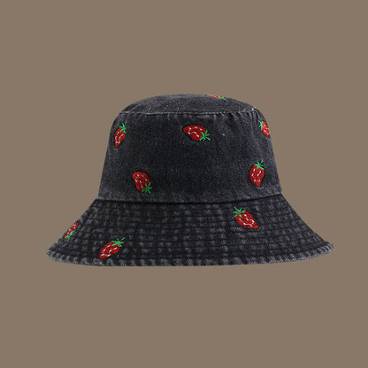 Plus Size Strawberry Bucket Hat - Black - One Size - image 3