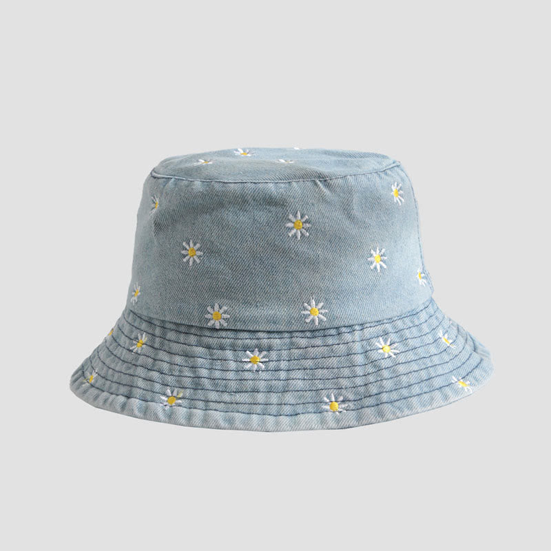Plus Size Daisy Bucket Hat - Light Blue - One Size - image 3
