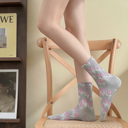 Floral Retro Quarter Socks(5 Pairs) - image 6