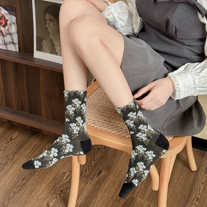 Floral Retro Quarter Socks(5 Pairs) - image 4