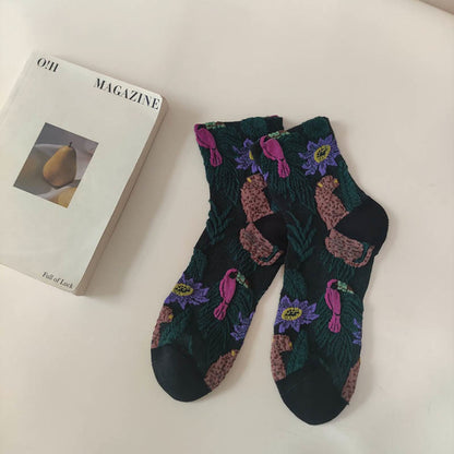 Cute Prints Quarter Socks(5 Pairs) - Black - EU36-40(US3-7) - image 10