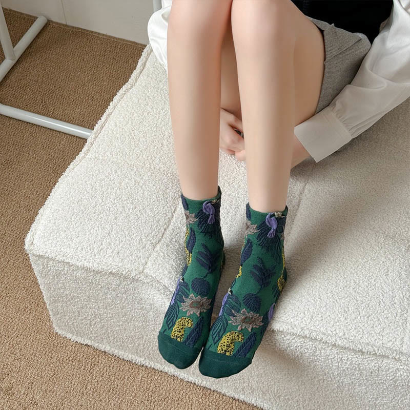Cute Prints Quarter Socks(5 Pairs) - image 4