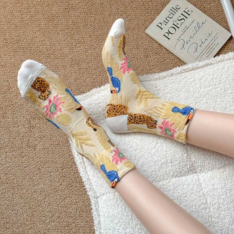 Cute Prints Quarter Socks(5 Pairs) - image 3
