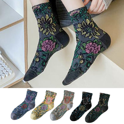 French Pattern Quarter Socks(5 Pairs) - Multicolor - EU36-40(US3-7) - image 1