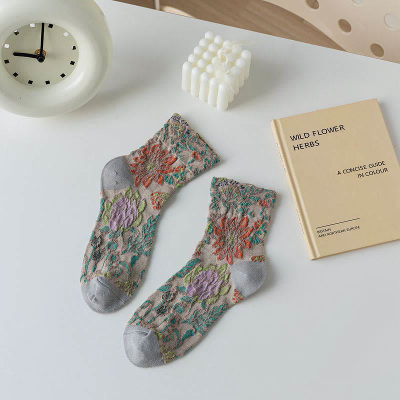 French Pattern Quarter Socks(5 Pairs) - Khaki - EU36-40(US3-7) - image 7