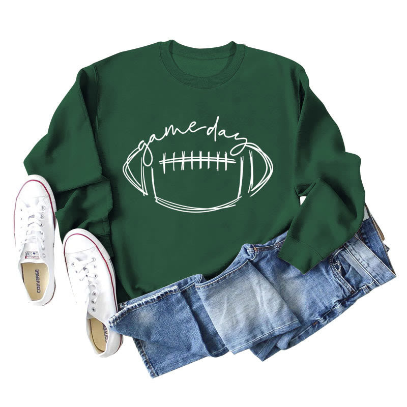 Plus Size White Rugby Print Sweatshirt - Dark Green - 2XL - image 2