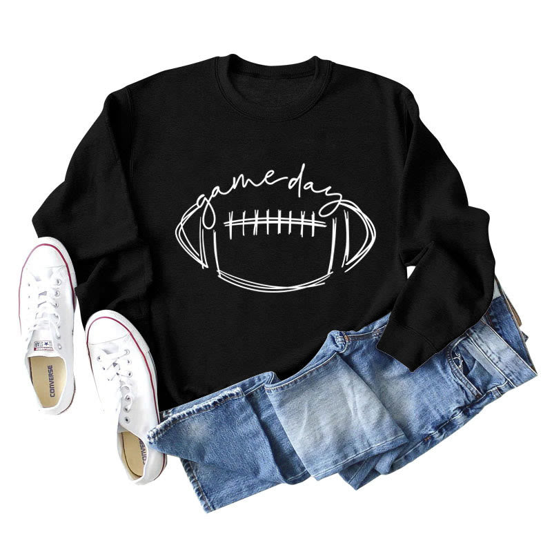 Plus Size White Rugby Print Sweatshirt - Black - 2XL - image 1