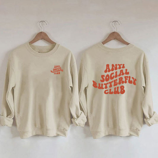 Plus Size Orange Text Sweatshirt